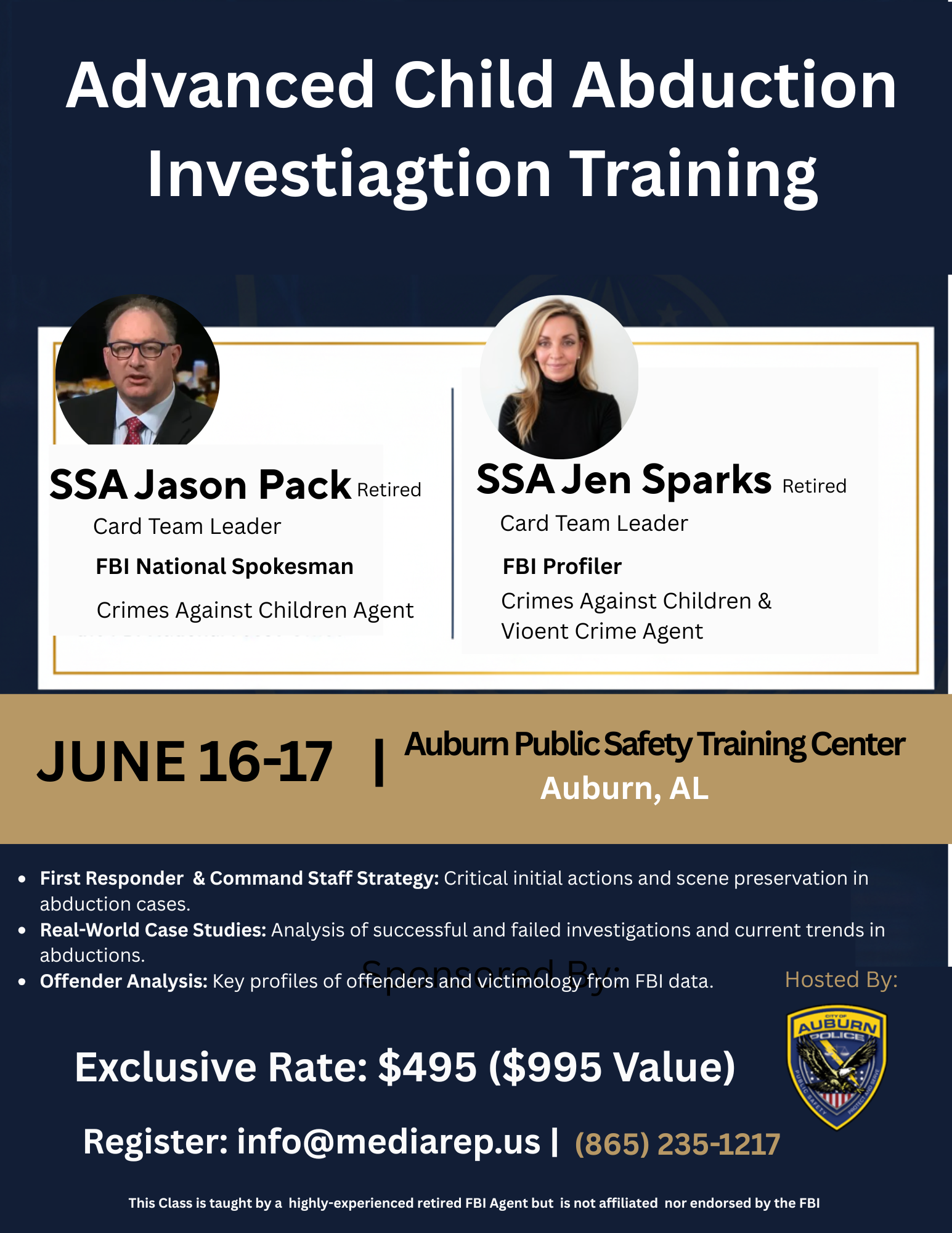 Advanced child abduction investigation training flyer